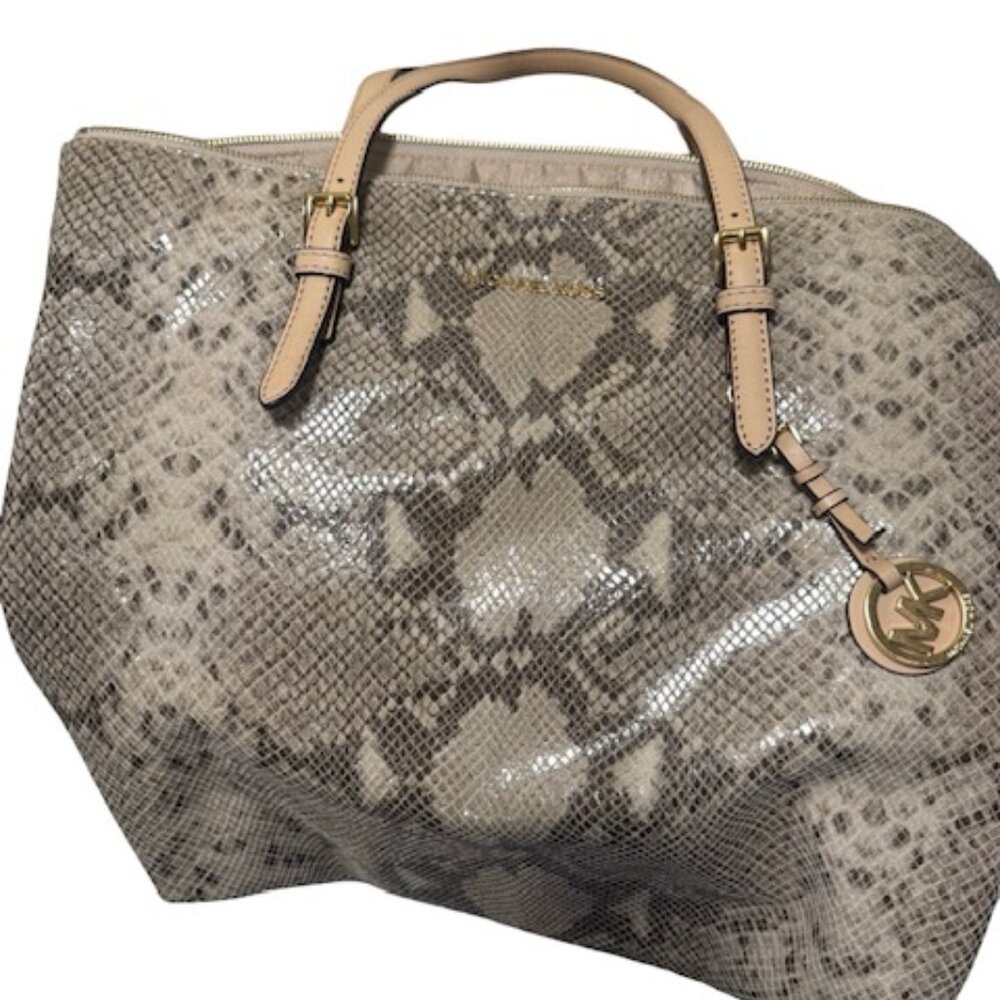 Michael Kors Python Effect Bag Tote Embossed Leat… - image 2